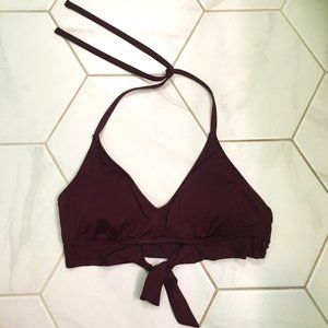 Burgundy Kona Sol Tie-Front Bikini Top